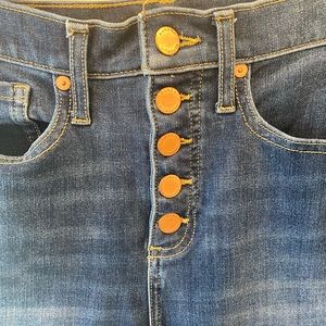 Banana Republic High Rise Skinny Frayed bottom